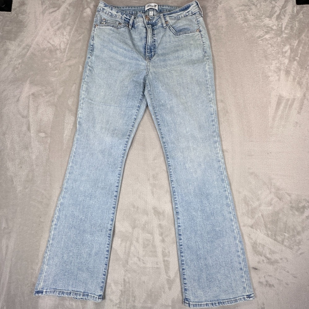 Seven7 Jeans Womens 8 Blue Denim Stretch Pockets High Rise Slim Fit Bootcut